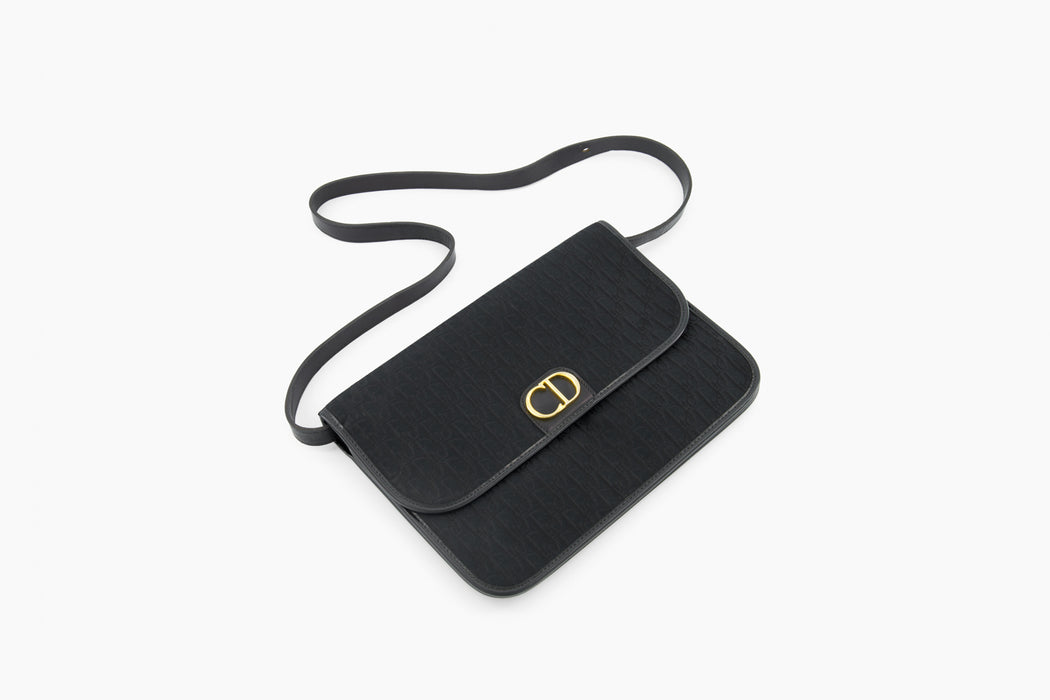 Christian Dior vintage oblique trotter shoulder bag- Black