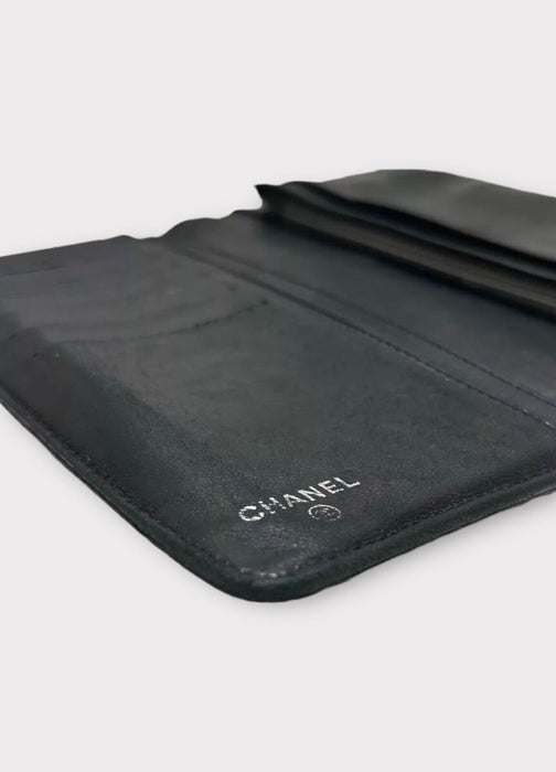 Chanel Lucky symbols yen bifold patent leather wallet- Black