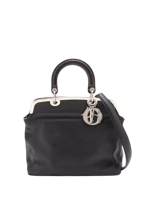 Christian Dior Granville Two-Way Leather Bag - Black