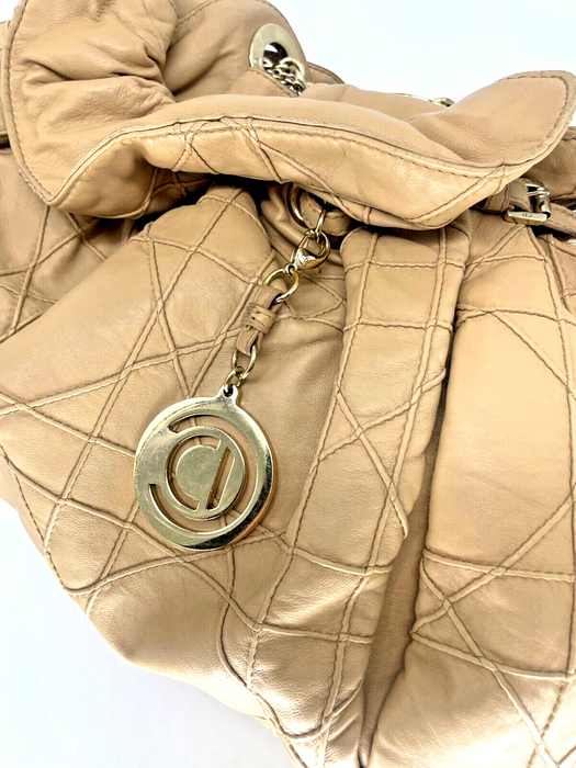 Christian Dior Le Trente Cannage Leather Chain Tote - Beige