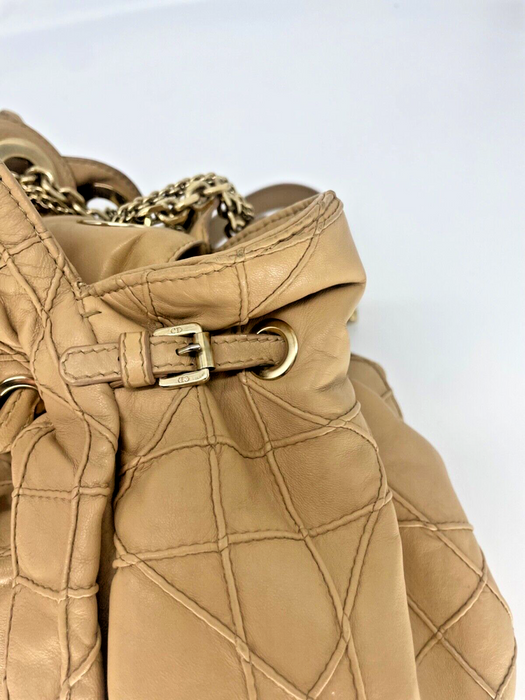 Christian Dior Le Trente Cannage Leather Chain Tote - Beige