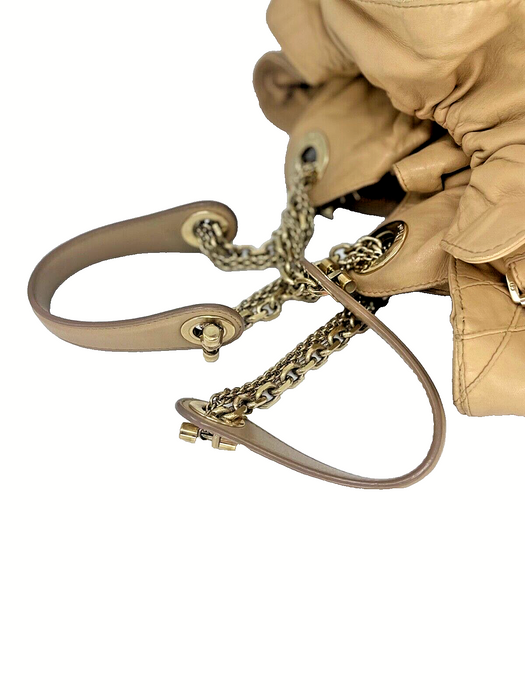 Christian Dior Le Trente Cannage Leather Chain Tote - Beige