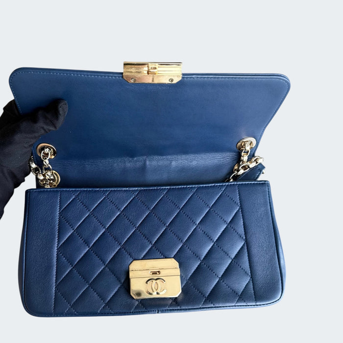 Chanel Chic Me medium quilted lambskin GHW- Navy blue