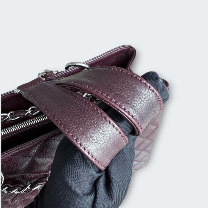 Chanel GST Caviar Silver Hardware Grand Shopping Tote- Burgundy