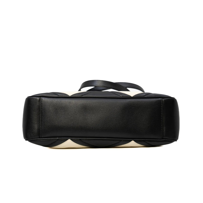 Gucci medium matellase GG Marmont black /white calfskin shoulder bag