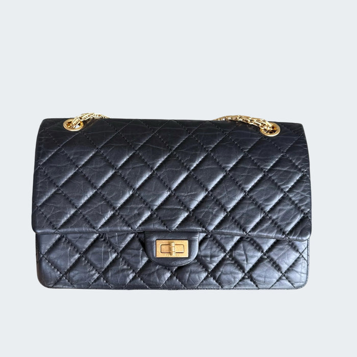 Chanel 2.55 reissue 226 quilted aged calfskin GHW - Black