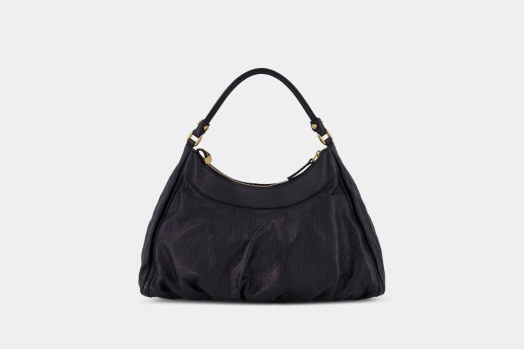 Gucci Abbey Guccissima Leather Hobo Bag - Black