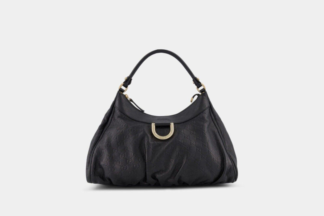 Gucci Abbey Guccissima Leather Hobo Bag - Black