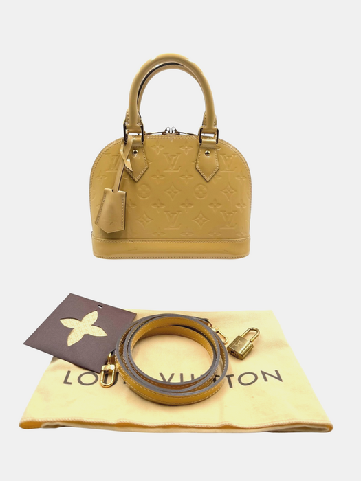 LOUIS VUITTON Citrine Monogram Vernis Alma BB Bag