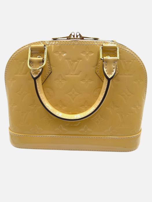 LOUIS VUITTON Citrine Monogram Vernis Alma BB Bag