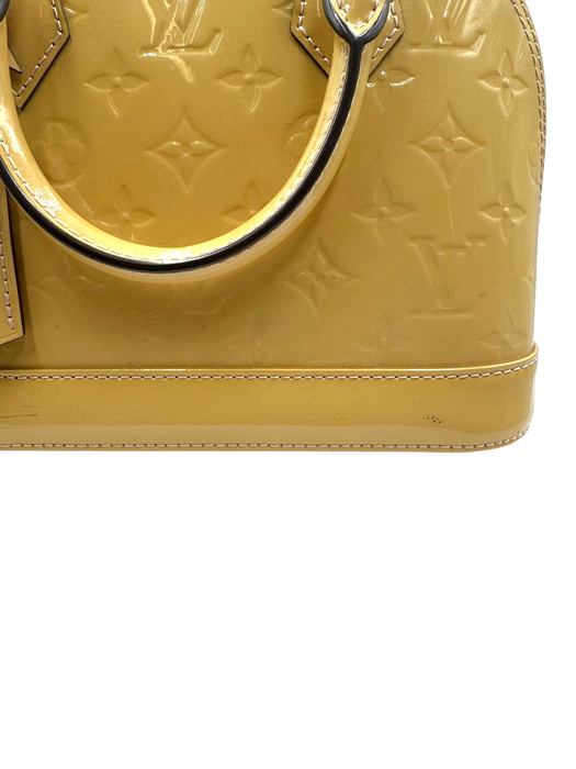 LOUIS VUITTON Citrine Monogram Vernis Alma BB Bag