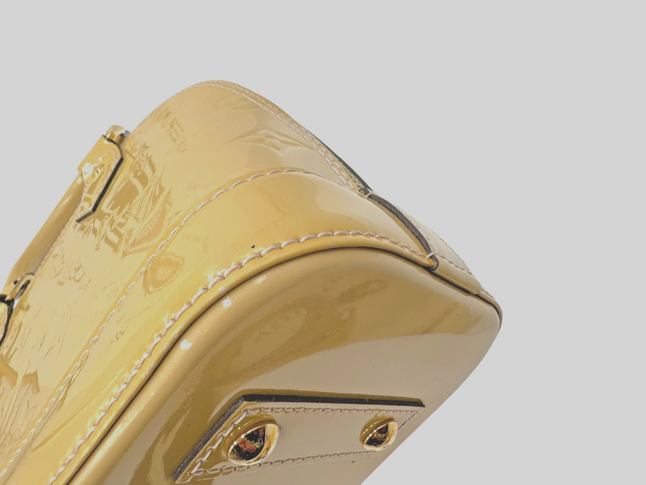 LOUIS VUITTON Citrine Monogram Vernis Alma BB Bag