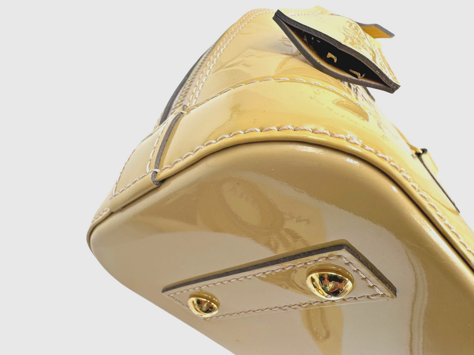 LOUIS VUITTON Citrine Monogram Vernis Alma BB Bag