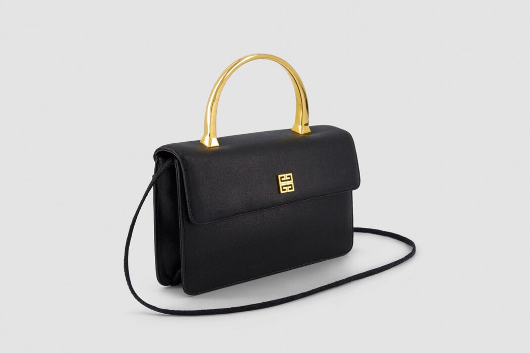 Givenchy Gold Handle Two-Way Leather - Black