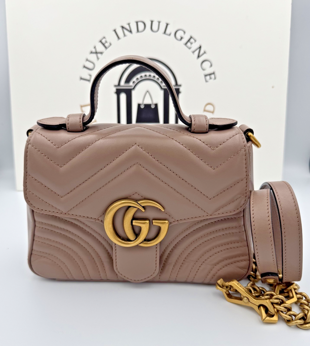 Gucci GG Marmont Mini Top Handle Bag Dusty pink