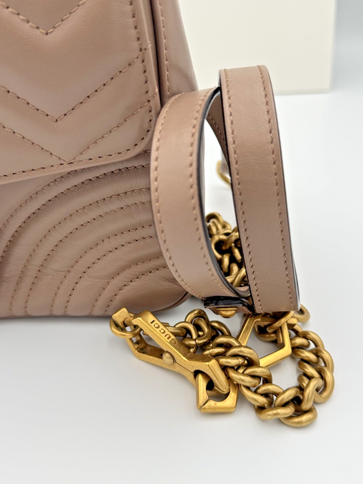 Gucci GG Marmont Mini Top Handle Bag Dusty pink