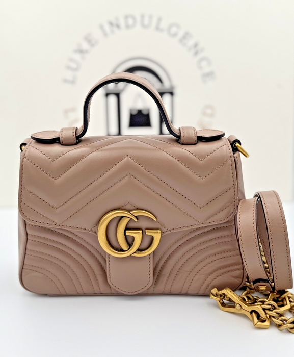 Gucci GG Marmont Mini Top Handle Bag Dusty pink