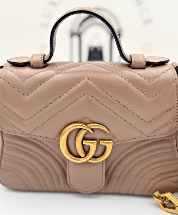 Gucci GG Marmont Mini Top Handle Bag Dusty pink