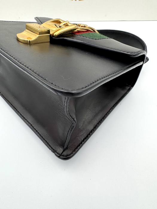 Gucci Sylvie black mini top handle bag
