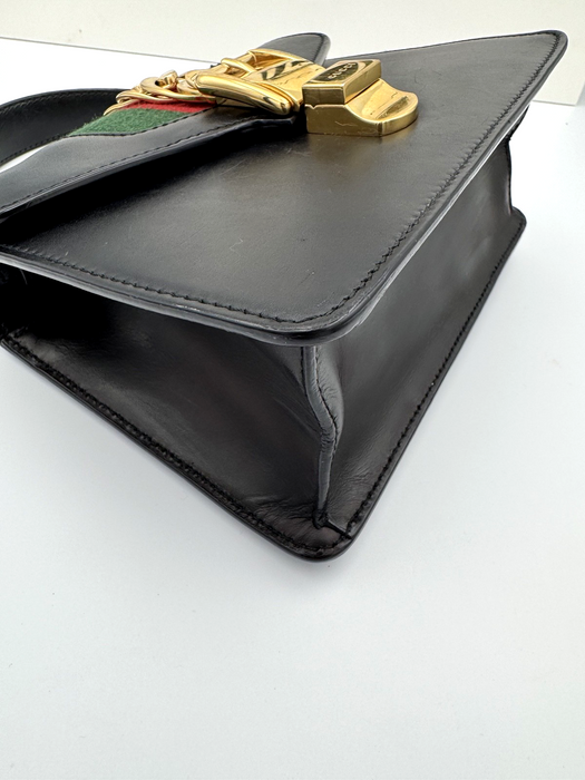 Gucci Sylvie black mini top handle bag