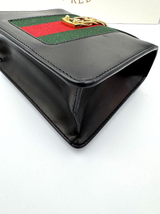 Gucci Sylvie black mini top handle bag