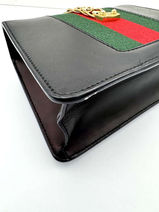 Gucci Sylvie black mini top handle bag