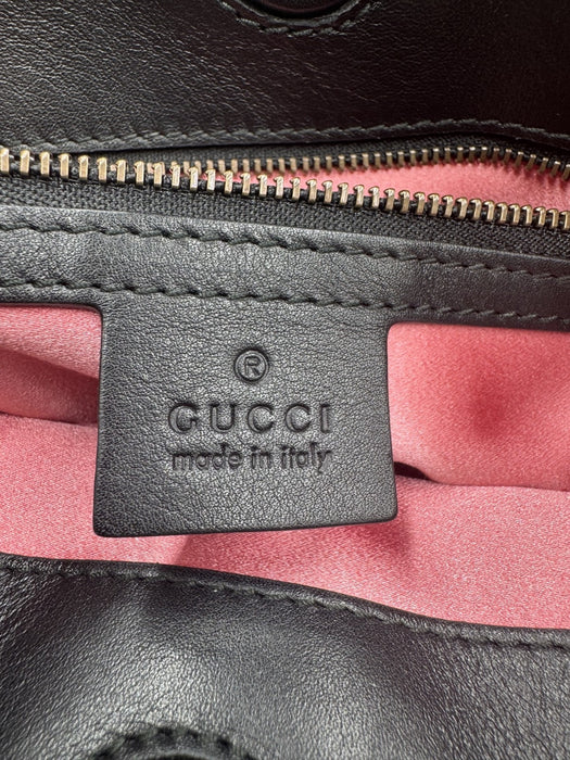 Gucci medium matellase GG Marmont black /white calfskin shoulder bag