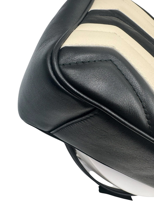 Gucci medium matellase GG Marmont black /white calfskin shoulder bag