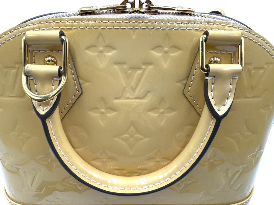 LOUIS VUITTON Citrine Monogram Vernis Alma BB Bag