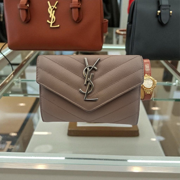 Saint Laurent small envelope wallet in SHW