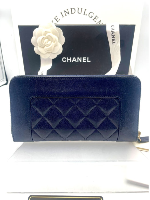 Chanel mademoiselle wallet lambskin navy