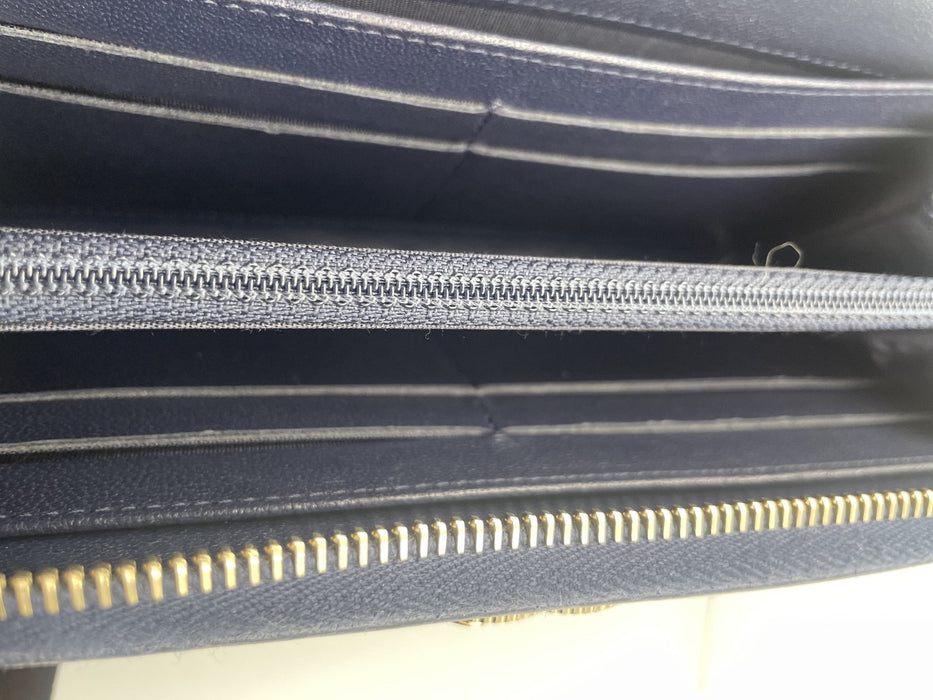 Chanel mademoiselle wallet lambskin navy