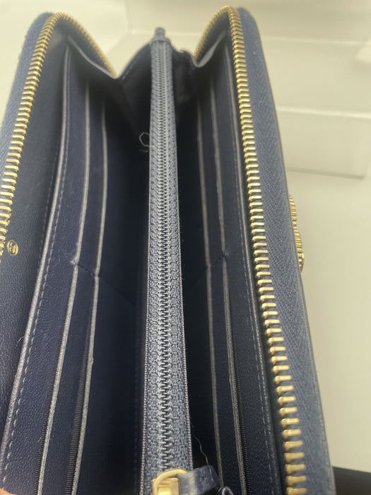 Chanel mademoiselle wallet lambskin navy