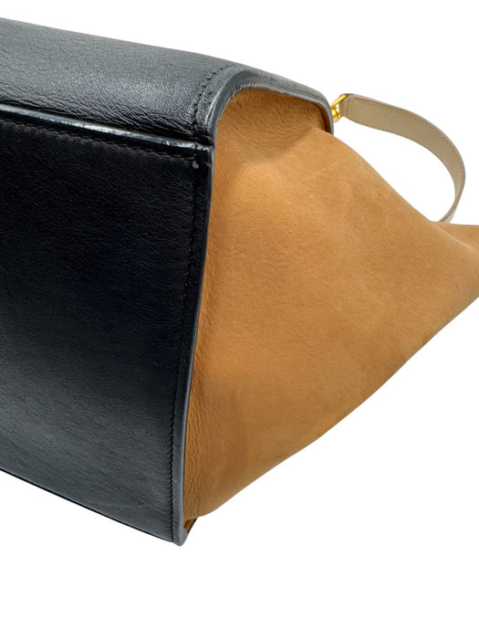 CELINE Tricolor Calfskin Leather And Suede Large Trapeze Bag