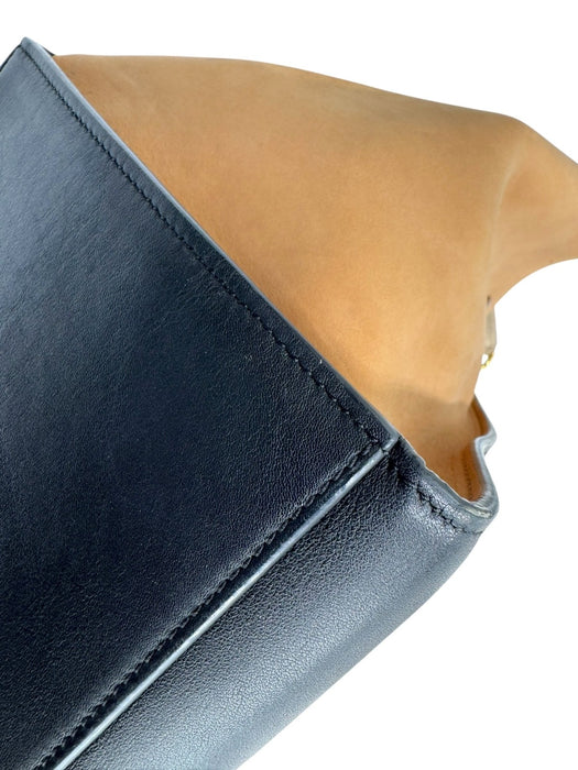 CELINE Tricolor Calfskin Leather And Suede Large Trapeze Bag
