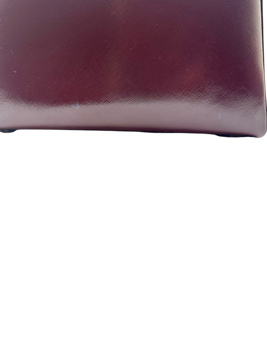 Prada Saffiano Vernice Pyramid Frame Bag- Burgundy