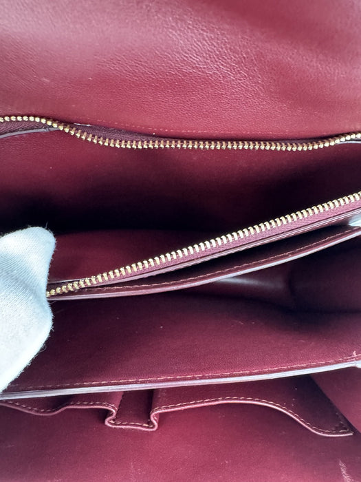 CÉLINE Medium Classic Box leather burgundy Crossbody Bag