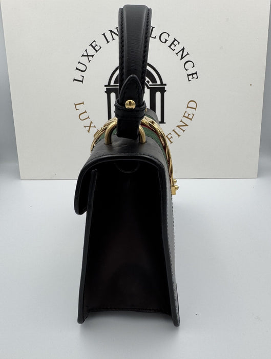 Gucci Sylvie black mini top handle bag