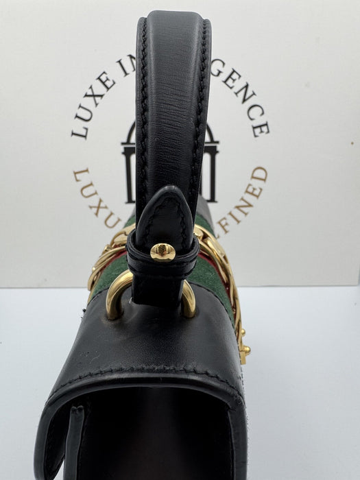 Gucci Sylvie black mini top handle bag