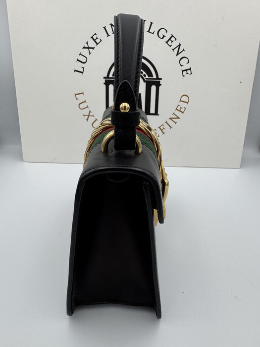 Gucci Sylvie black mini top handle bag
