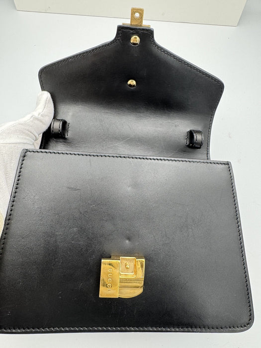 Gucci Sylvie black mini top handle bag