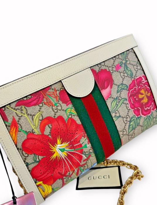 Limited Edition Gucci Ophidia Flora Chain Shoulder Bag