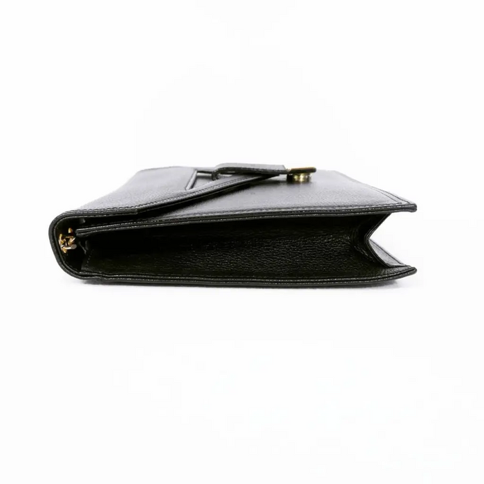 Saint Laurent Leather Chain Envelope Shoulder Bag - Black